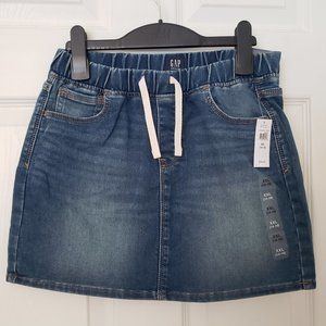 NWT GAP Denim Kids Girls Blue Jean Skirt XXL 14-16 pockets & drawstring